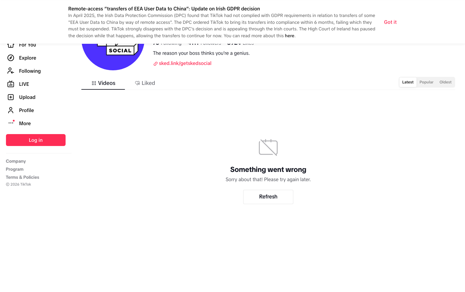 Sked Linkin.bio screenshot