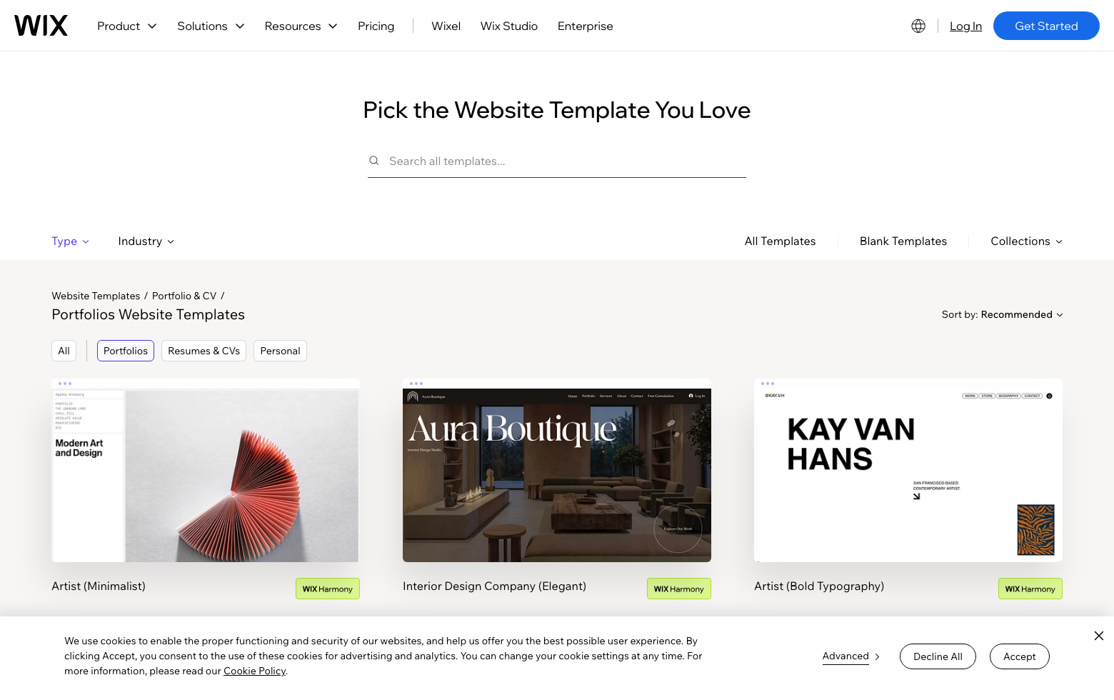 Wix Link in Bio screenshot